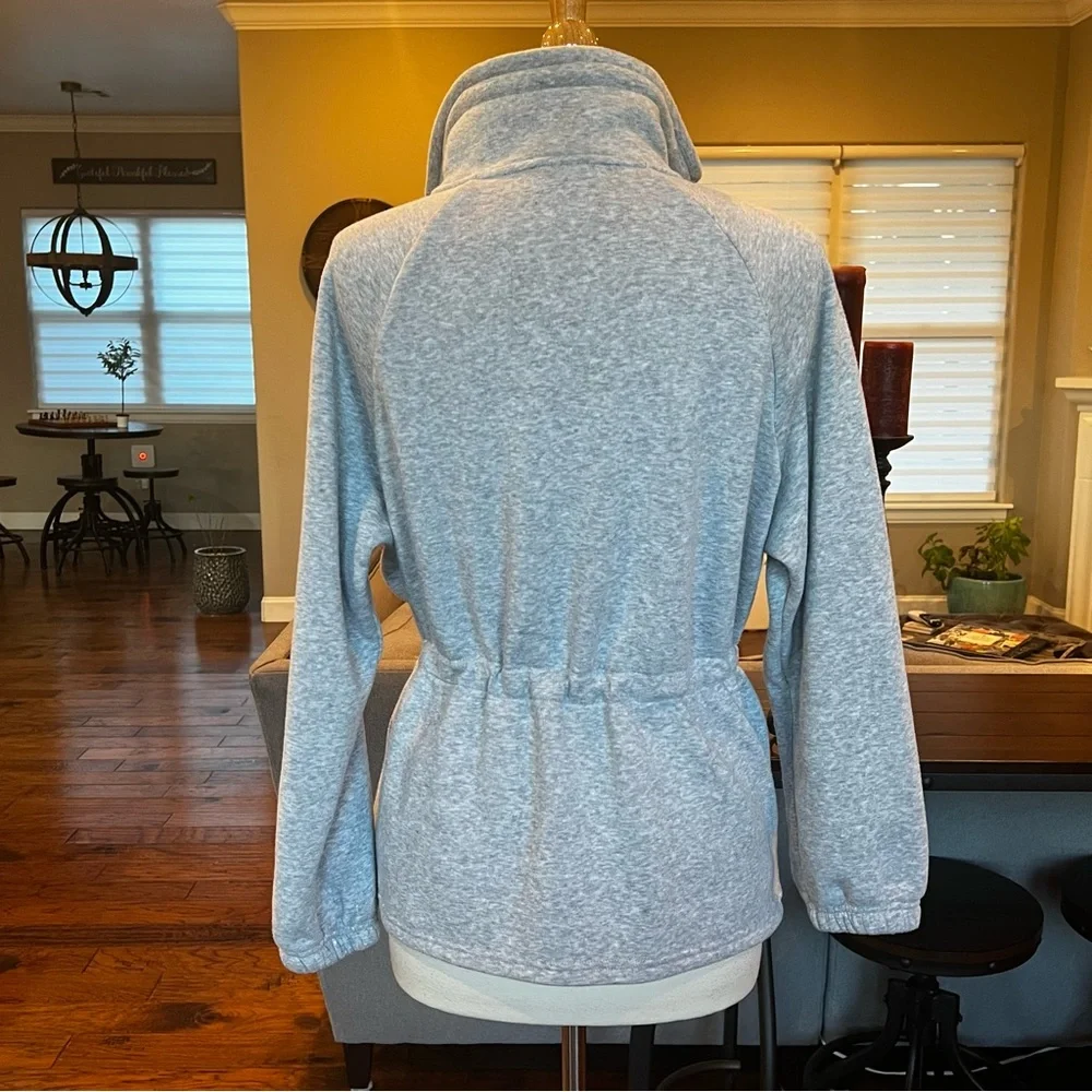 PacSun Winter Cinch Me Jacket XS Gray Soft Fleece Lined Full Zip Sweatshirt - Picture 7 of 15